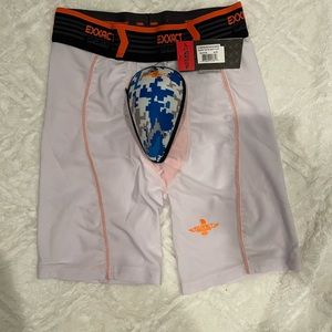 Boys Compression Shorts for Baseball, Lacrosse, Football - AS, White